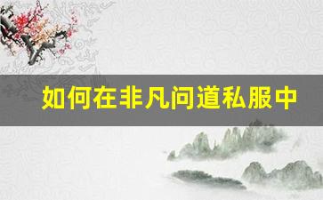 如何在非凡问道私服中打造最强角色