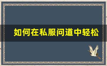如何在私服问道中轻松提升战力的实用方法
