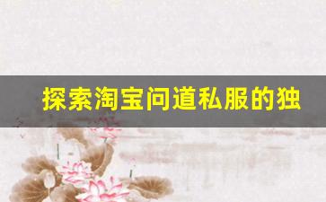 探索淘宝问道私服的独特魅力与游戏体验