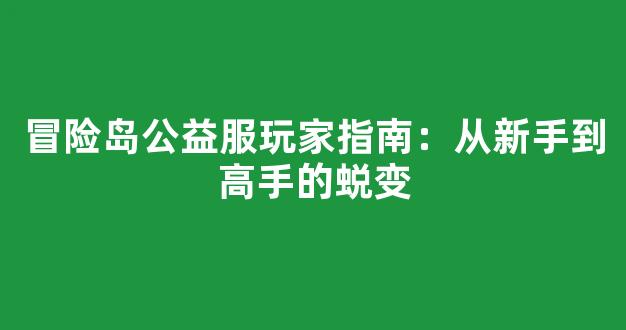 冒险岛公益服玩家指南：从新手到高手的蜕变